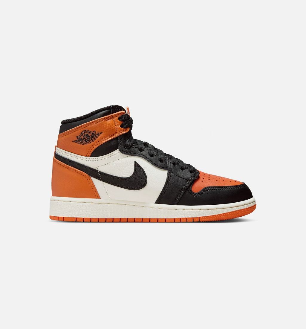 Air Jordan 1 Retro High OG Shattered Backboard | Grade School Lifestyle Shoe | Black/Sail/Starfish