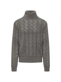 AMARANTO  cable-knit pointelle-trim sweater