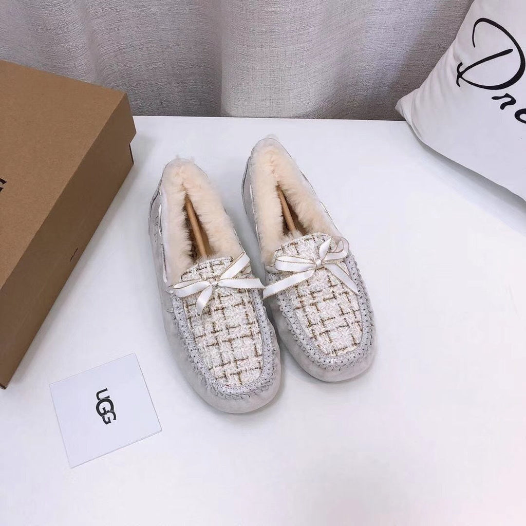 Pearl White Chanel-Style Driving Loafers — Sophisticated & Chic | New Arrival | In Stock