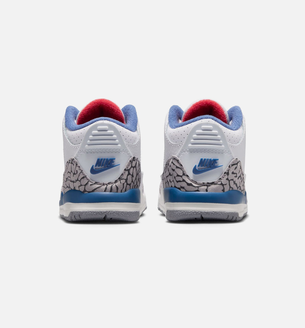 Air Jordan 3 Retro OG True Blue Infant/Toddler Shoes - White Fire Red True Blue