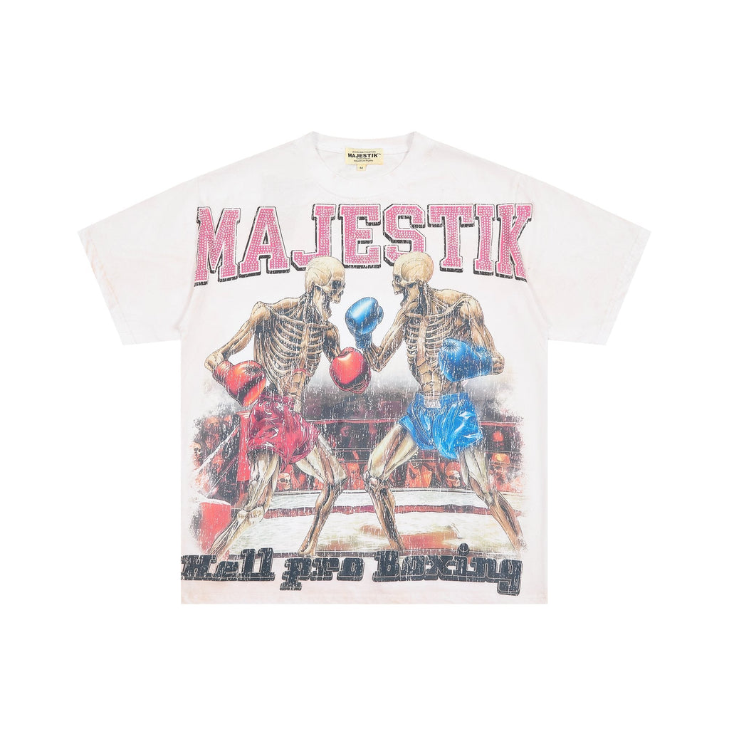 MAJESTIK Skeleton Boxing Graphic T-Shirt