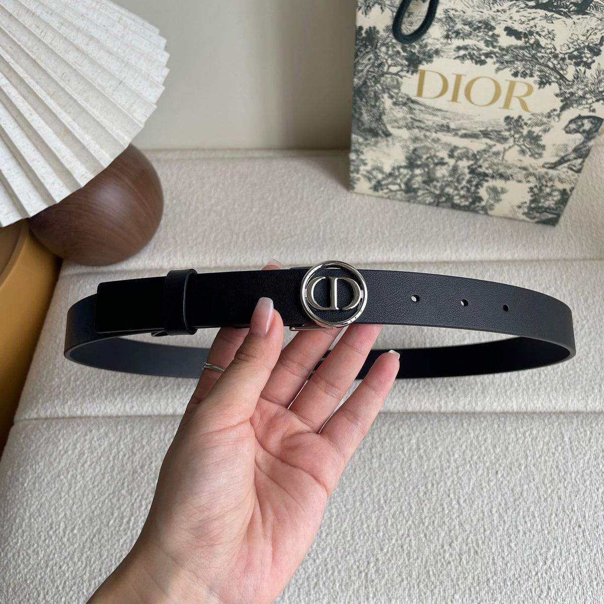 DIOR 25S BELT 25 MM IN BLACK CALFSKIN 572158