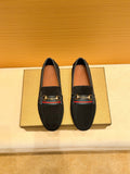 Men's Black Web Stripe Bit Loafers