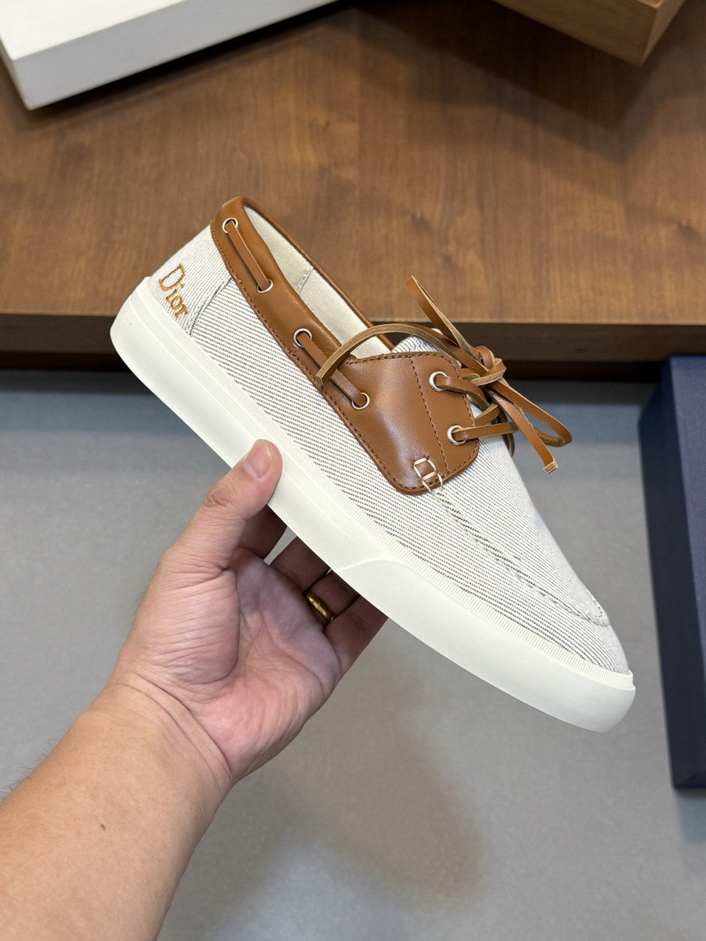 Dior Men's Contrast-Trim Lace-Up Casual Shoes