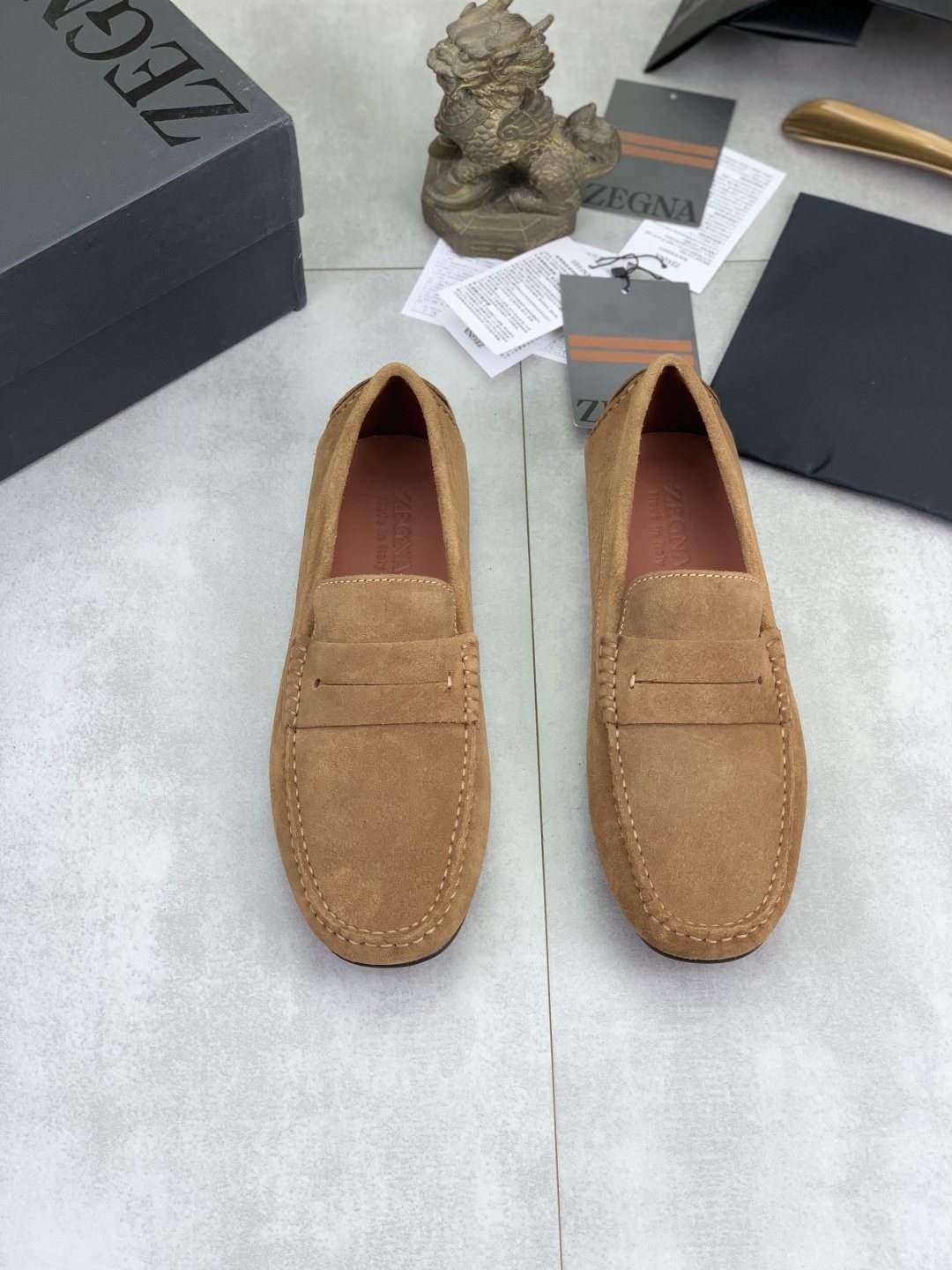 Zegna Men's Moc-Toe Driving Loafers