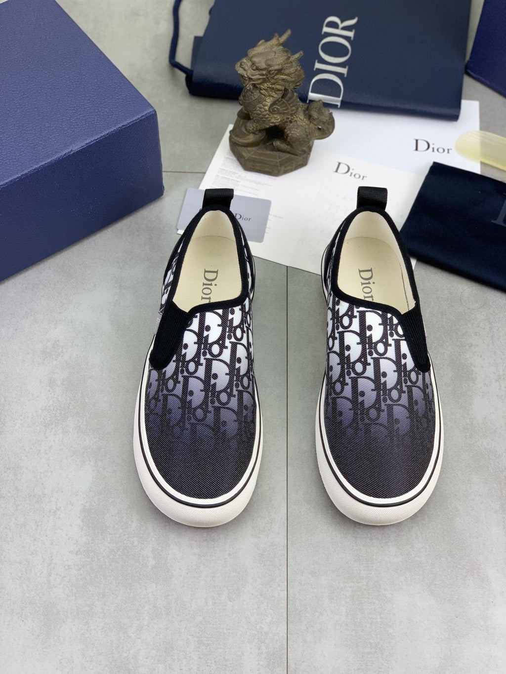 Dior Patterned Canvas Slip-On Shoes